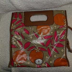 Fossil Key Per Orange Blossom folding shoulder bag